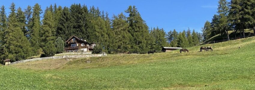 weitläufige sicht auf chalet